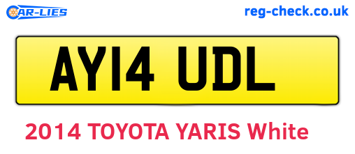 AY14UDL are the vehicle registration plates.