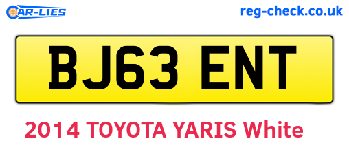 BJ63ENT are the vehicle registration plates.