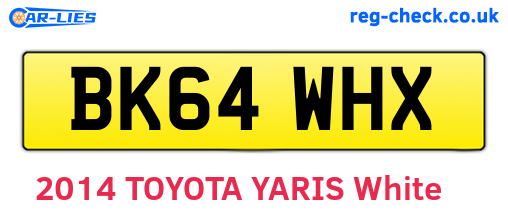 BK64WHX are the vehicle registration plates.