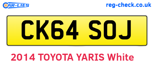 CK64SOJ are the vehicle registration plates.