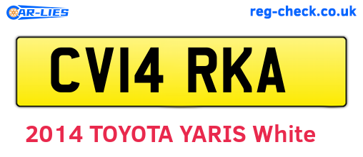 CV14RKA are the vehicle registration plates.