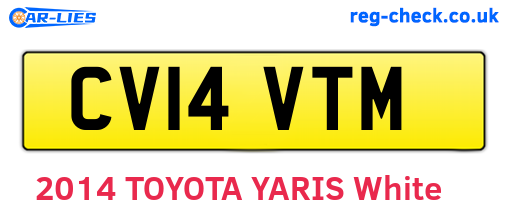 CV14VTM are the vehicle registration plates.