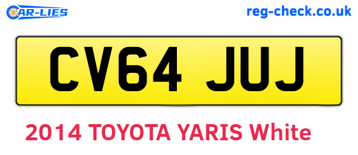 CV64JUJ are the vehicle registration plates.