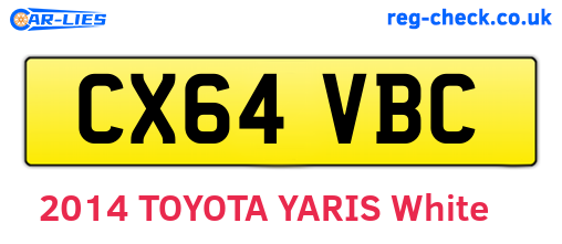 CX64VBC are the vehicle registration plates.