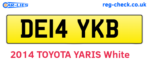 DE14YKB are the vehicle registration plates.