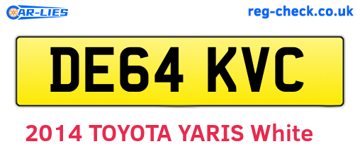DE64KVC are the vehicle registration plates.