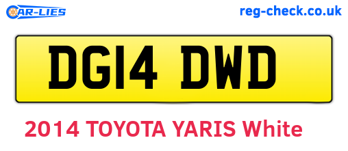 DG14DWD are the vehicle registration plates.