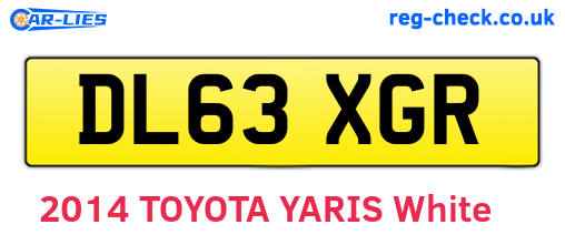 DL63XGR are the vehicle registration plates.
