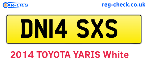 DN14SXS are the vehicle registration plates.