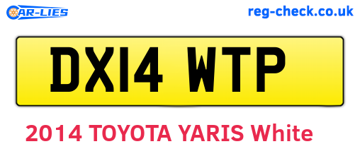 DX14WTP are the vehicle registration plates.