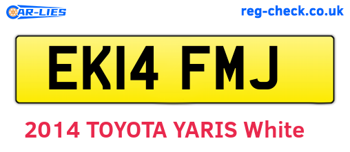 EK14FMJ are the vehicle registration plates.