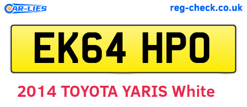 EK64HPO are the vehicle registration plates.