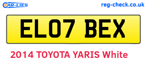 EL07BEX are the vehicle registration plates.