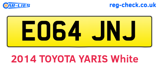 EO64JNJ are the vehicle registration plates.