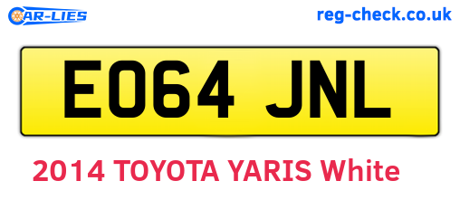 EO64JNL are the vehicle registration plates.