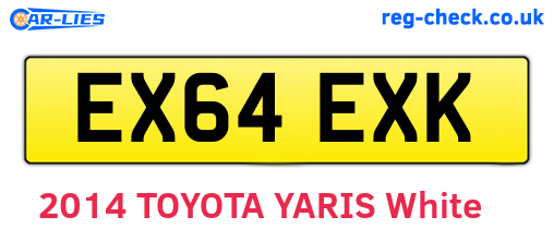 EX64EXK are the vehicle registration plates.