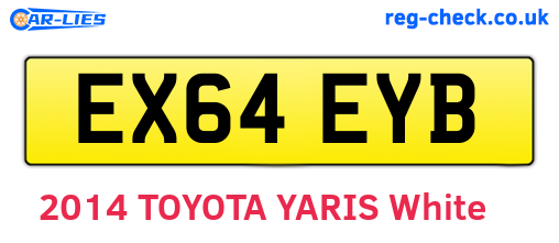 EX64EYB are the vehicle registration plates.