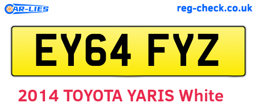 EY64FYZ are the vehicle registration plates.