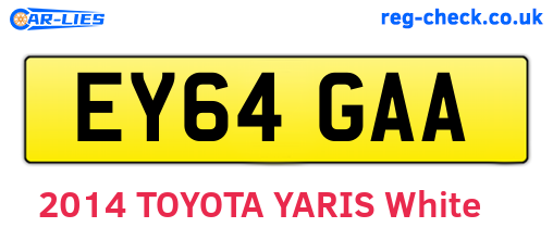 EY64GAA are the vehicle registration plates.