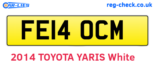 FE14OCM are the vehicle registration plates.