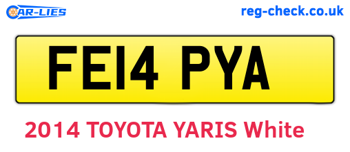FE14PYA are the vehicle registration plates.