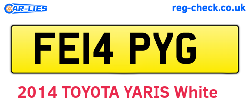 FE14PYG are the vehicle registration plates.