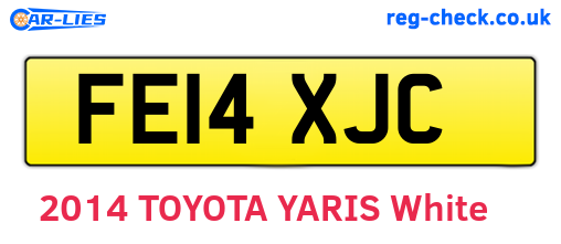 FE14XJC are the vehicle registration plates.