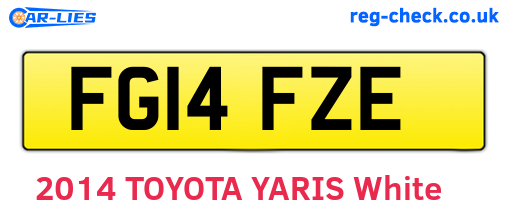 FG14FZE are the vehicle registration plates.