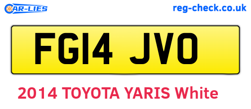 FG14JVO are the vehicle registration plates.