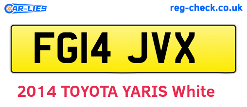 FG14JVX are the vehicle registration plates.