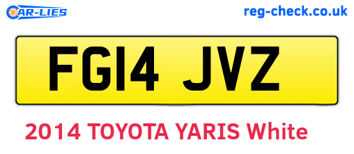 FG14JVZ are the vehicle registration plates.