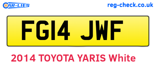 FG14JWF are the vehicle registration plates.