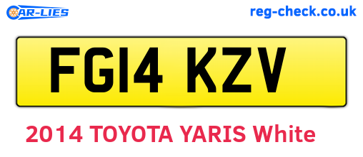 FG14KZV are the vehicle registration plates.