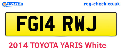 FG14RWJ are the vehicle registration plates.