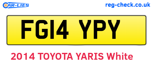 FG14YPY are the vehicle registration plates.