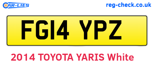 FG14YPZ are the vehicle registration plates.