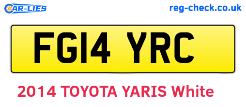 FG14YRC are the vehicle registration plates.
