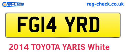 FG14YRD are the vehicle registration plates.