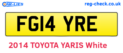 FG14YRE are the vehicle registration plates.