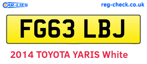 FG63LBJ are the vehicle registration plates.