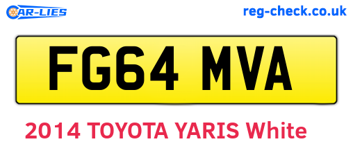 FG64MVA are the vehicle registration plates.