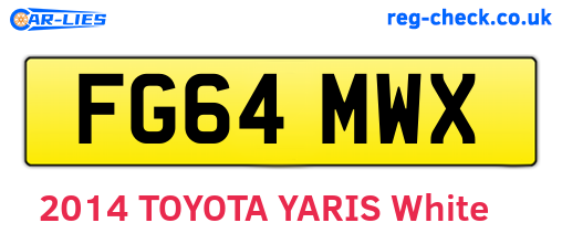 FG64MWX are the vehicle registration plates.