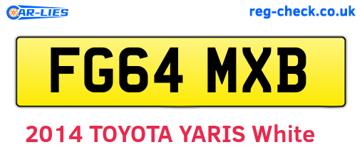 FG64MXB are the vehicle registration plates.