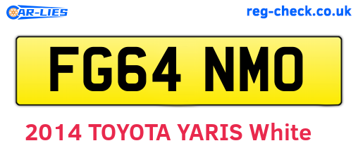 FG64NMO are the vehicle registration plates.