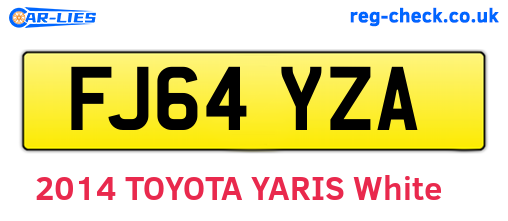 FJ64YZA are the vehicle registration plates.