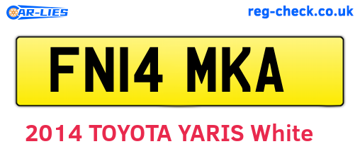 FN14MKA are the vehicle registration plates.