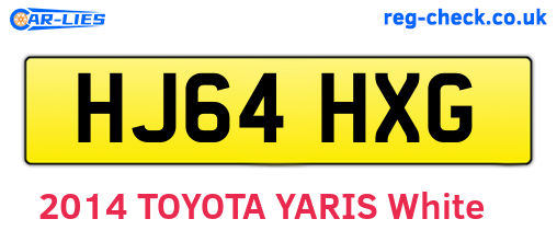 HJ64HXG are the vehicle registration plates.