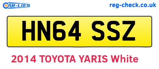 HN64SSZ are the vehicle registration plates.