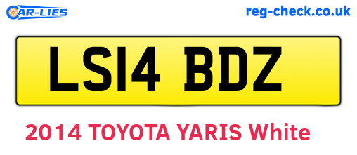 LS14BDZ are the vehicle registration plates.