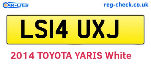 LS14UXJ are the vehicle registration plates.